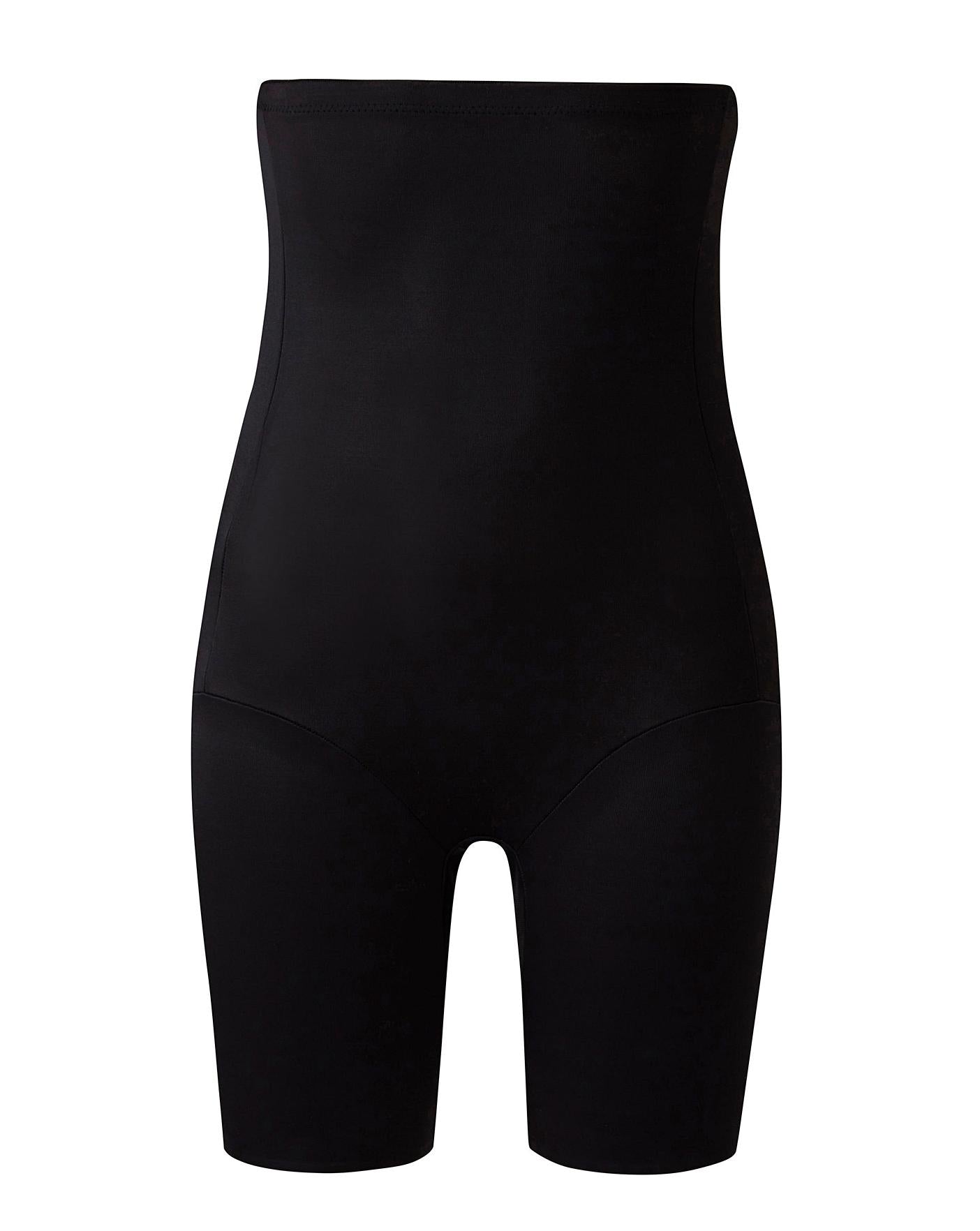 Naomi&Nicole Fuller Figure Firm Control Tummy Shaping Hi Waist Thigh Slimmer| Black