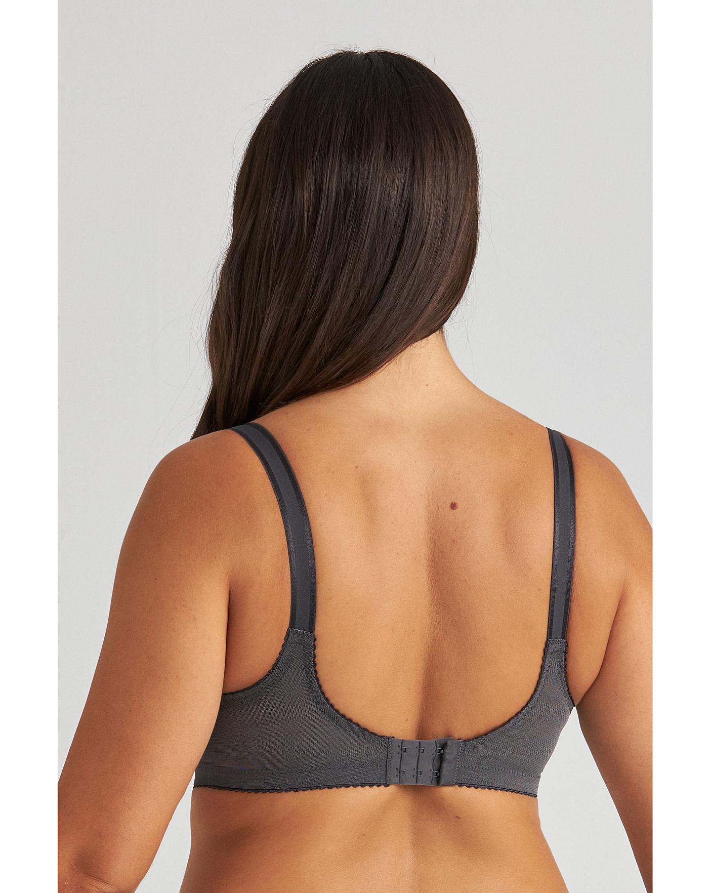 Miss Mary Of Sweden Rose Embroidered Wired Bra| Dark Grey