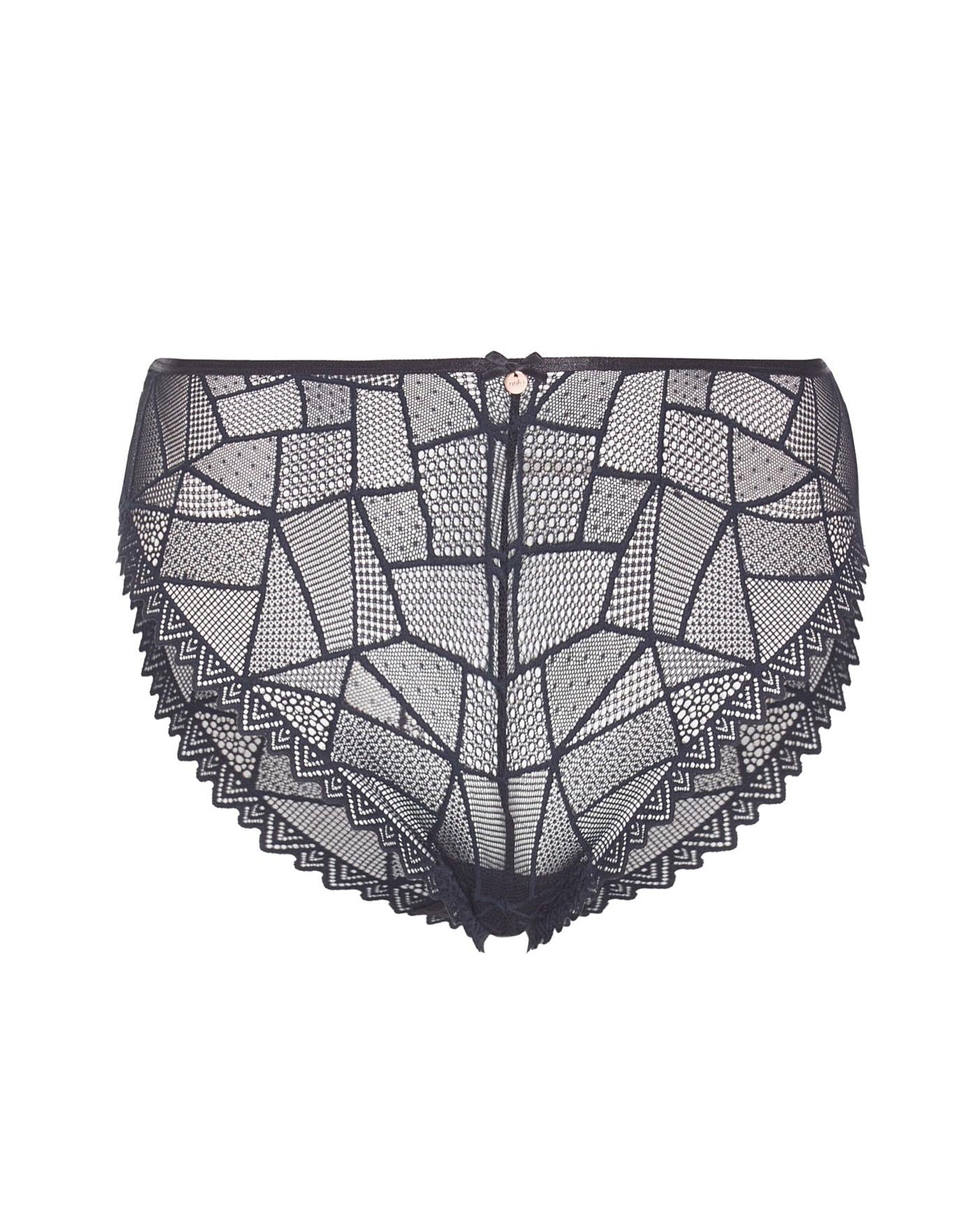 Oola Lace Cheekie Knicker| Black