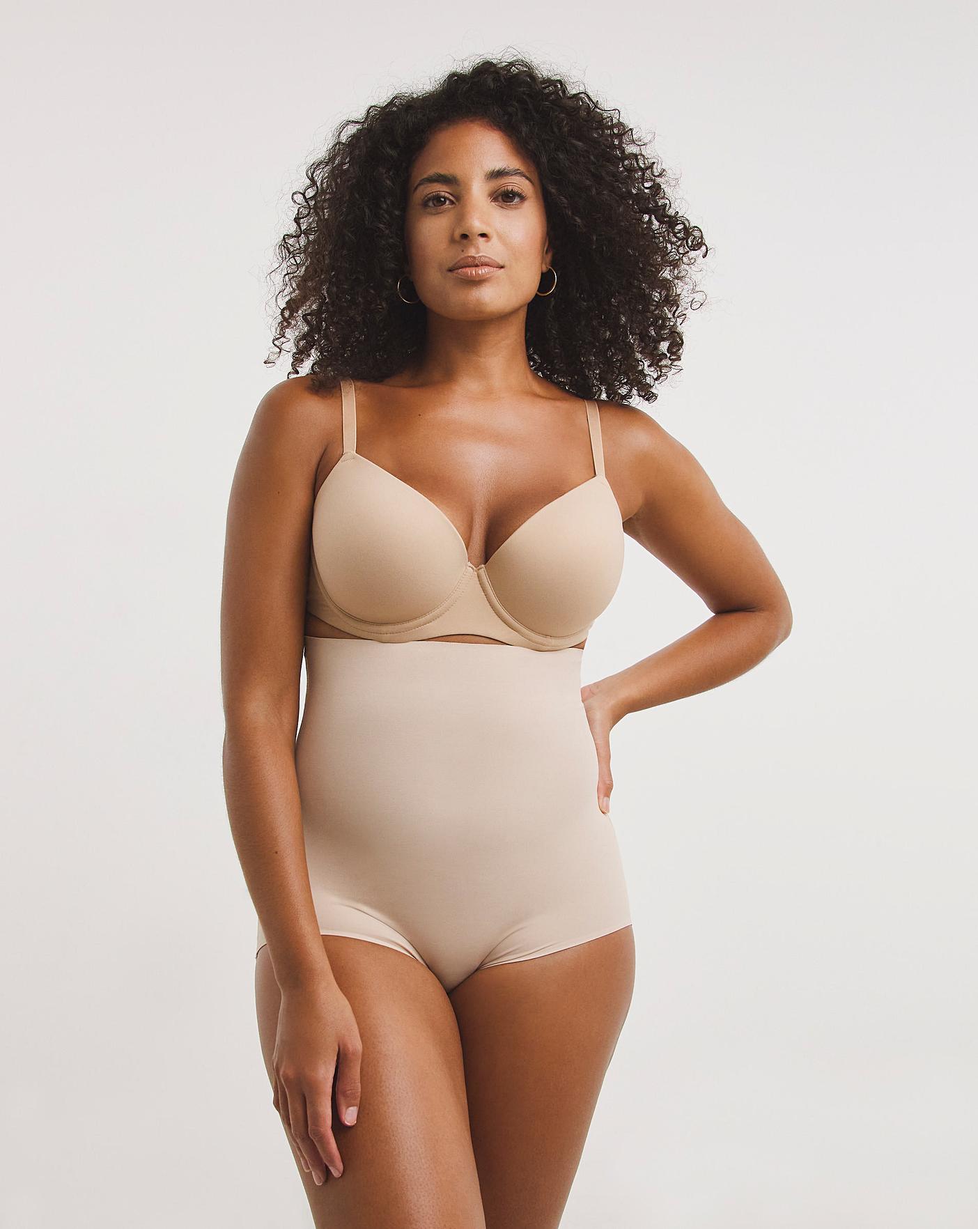 Miraclesuit Cupid Edgies Sleek Essentials Medium Control Hi Waist Brief| WARM BEIGE