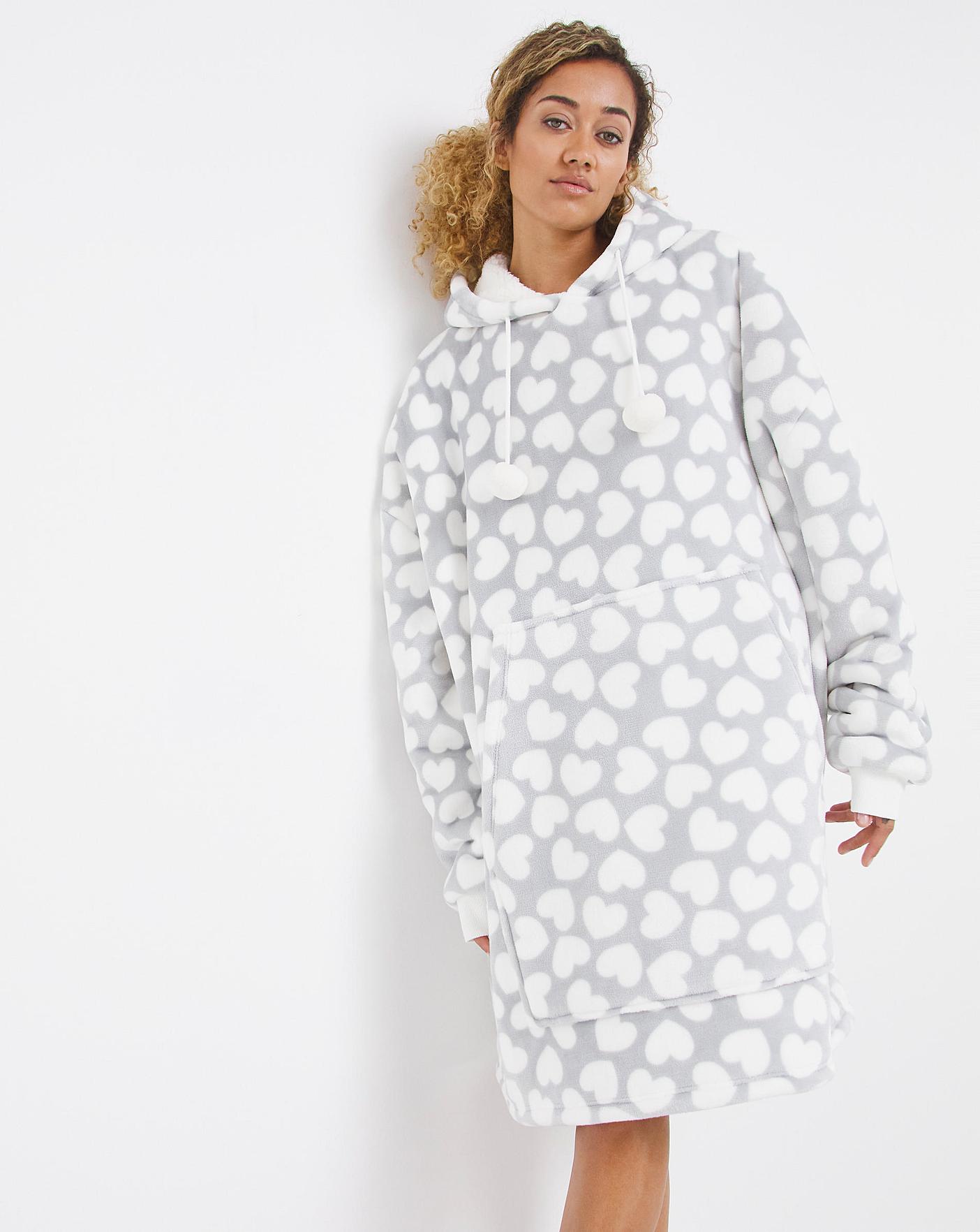 Pretty Secrets Oversized Warm Fleece Lined Blanket Hoodie| Grey