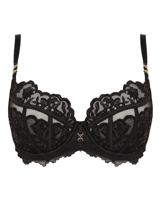 Ann Summers Icon DD+ Non Pad Plunge Wired Bra| Black