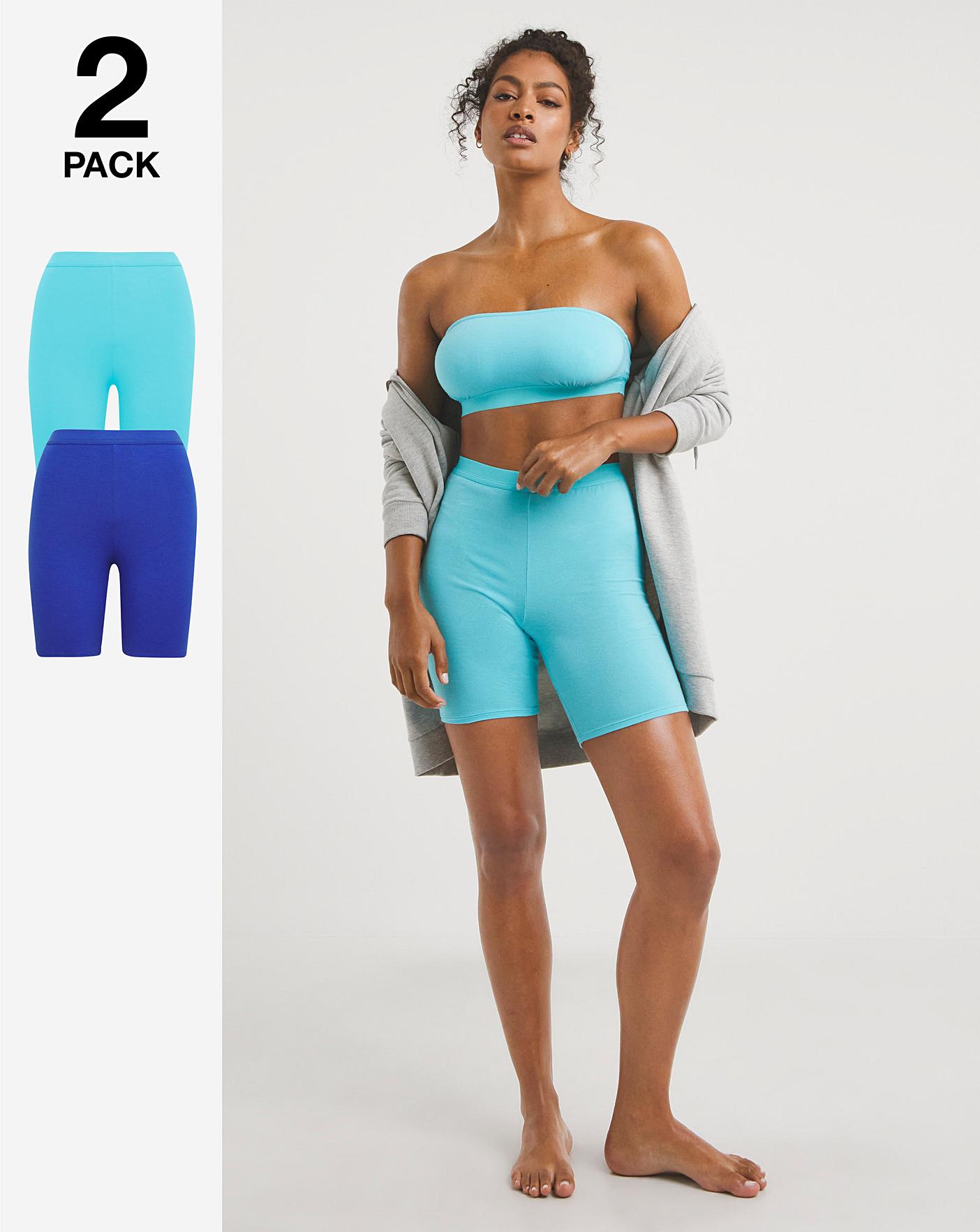 2 Pack Cotton Cycling Shorts| Aqua/Cobalt