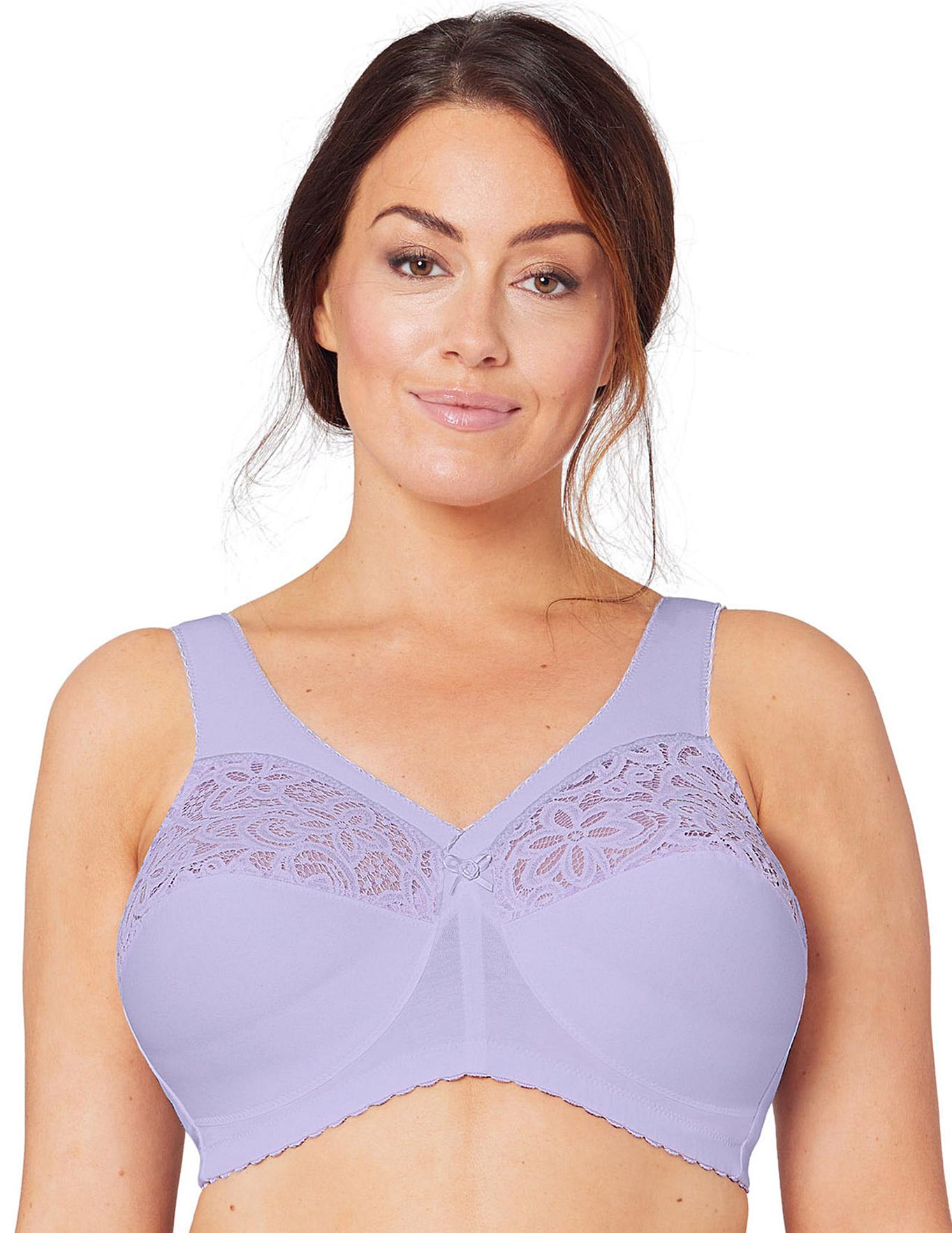  Glamorise Plus Size MagicLift Cotton Support Bra 1001| Lilac