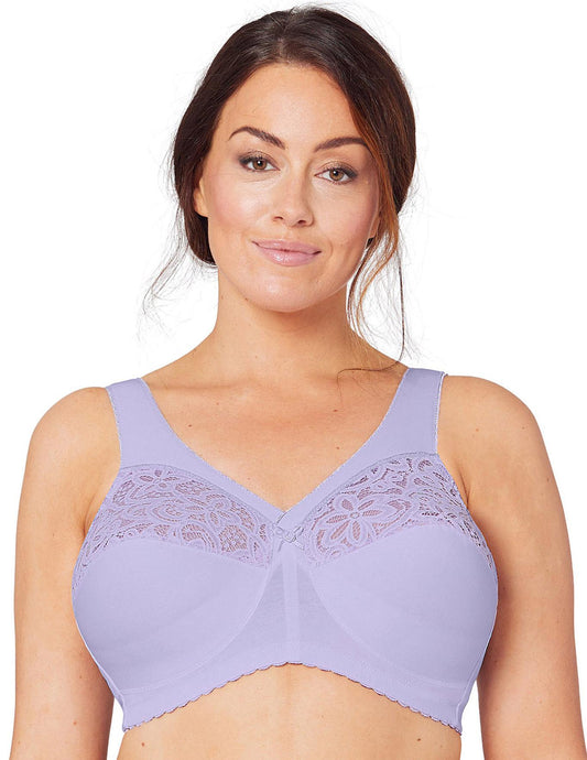  Glamorise Plus Size MagicLift Cotton Support Bra 1001| Lilac