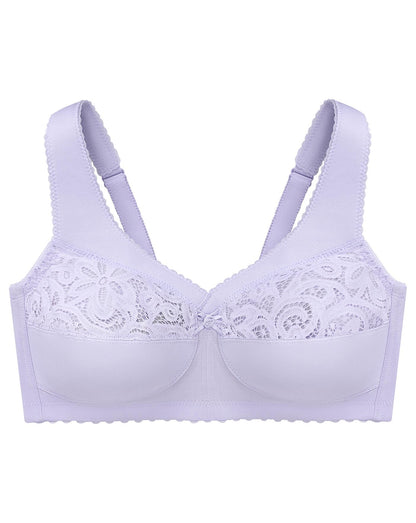  Glamorise Plus Size MagicLift Cotton Support Bra 1001| Lilac