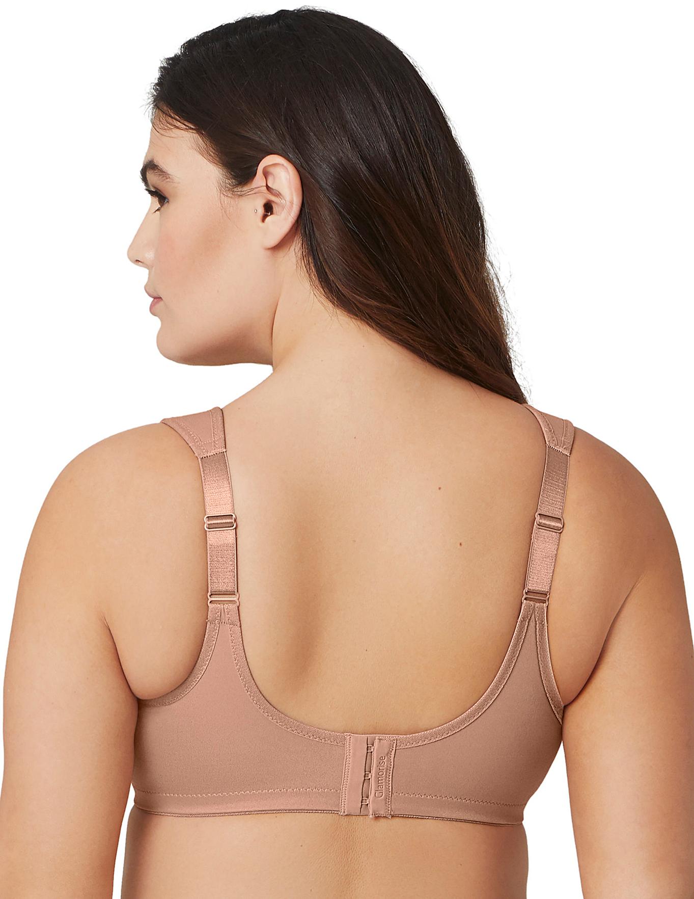  Glamorise Plus Size Low Cut WonderWire Lace Bra 1240| Cappuccino