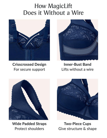  Glamorise Plus Size MagicLift Original Support Bra 1000| Cappuccino