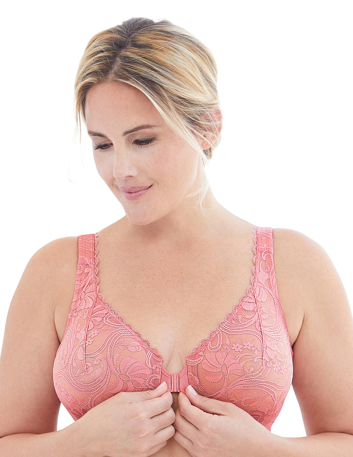 Glamorise Plus Size WonderWire Lace Front-Closure 9245| Brandied Apricot