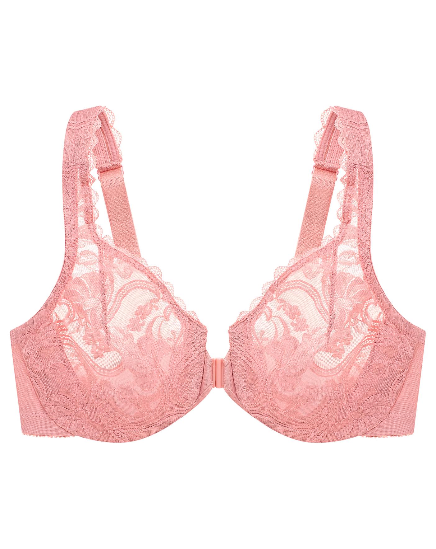  Glamorise Plus Size WonderWire Lace Front-Closure 9245| Brandied Apricot