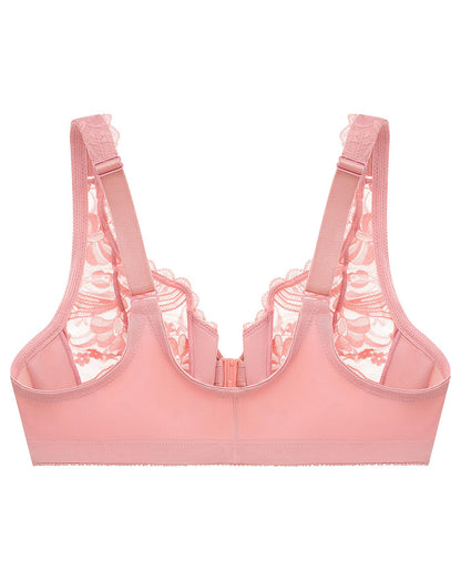  Glamorise Plus Size WonderWire Lace Front-Closure 9245| Brandied Apricot