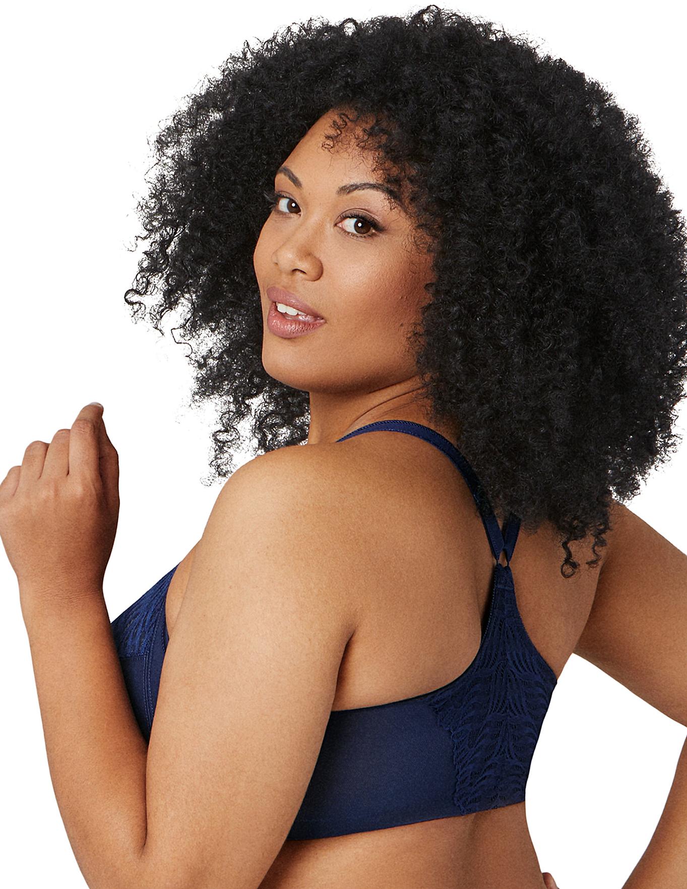  Glamorise Plus Size Front-Close T-Back WonderWire 1246| Blue