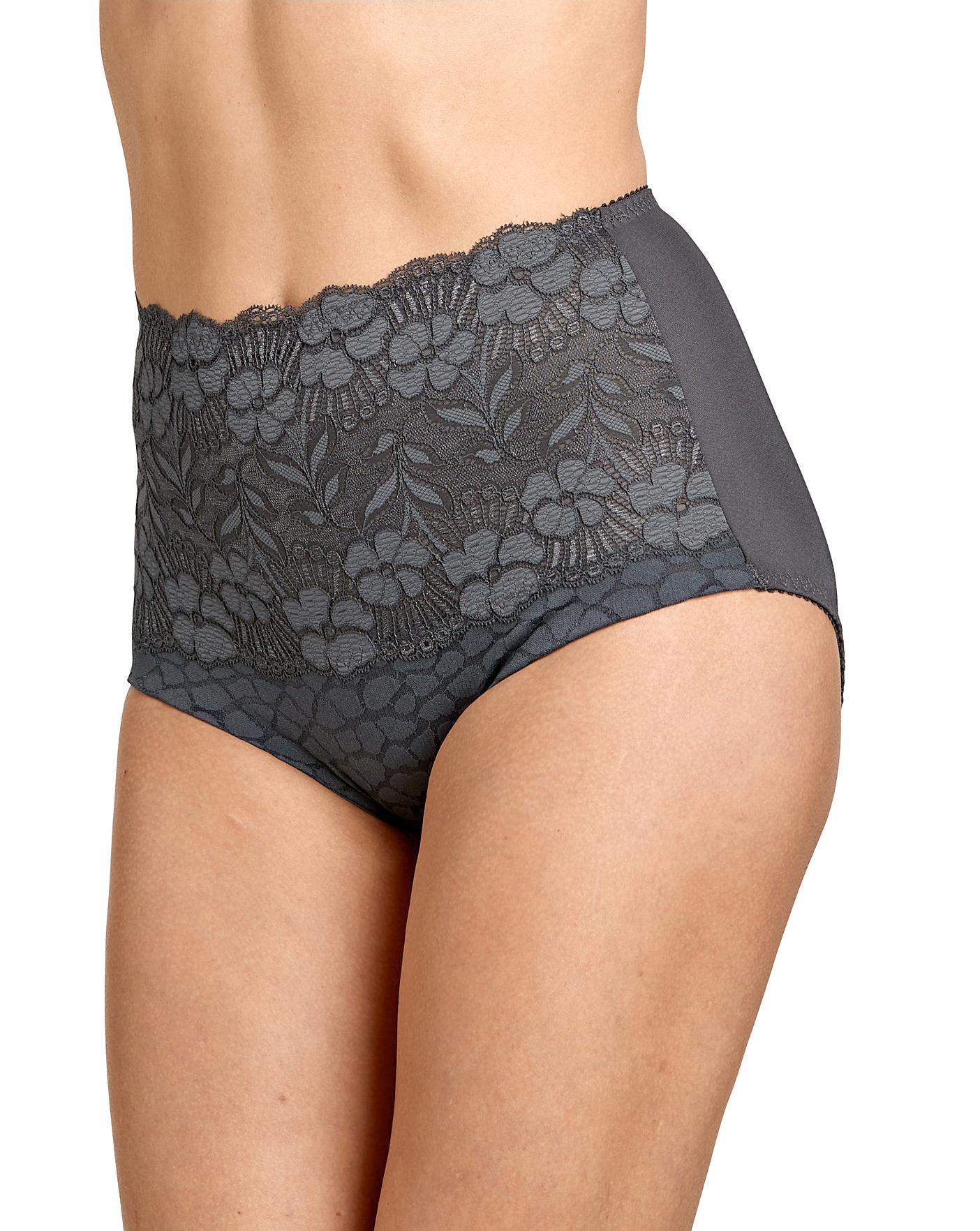  Miss Mary Of Sweden Jacquard & Lace Pantee| Dark Grey