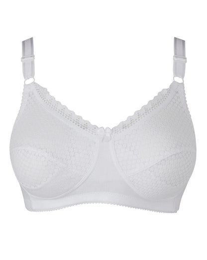 Miss Mary Cotton Dots Non Wired Bra| White