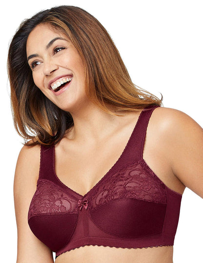  Glamorise Plus Size MagicLift Original Support Bra 1000| Burgundy