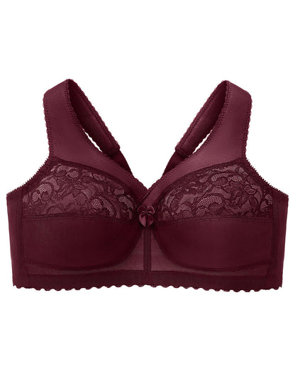  Glamorise Plus Size MagicLift Original Support Bra 1000| Burgundy