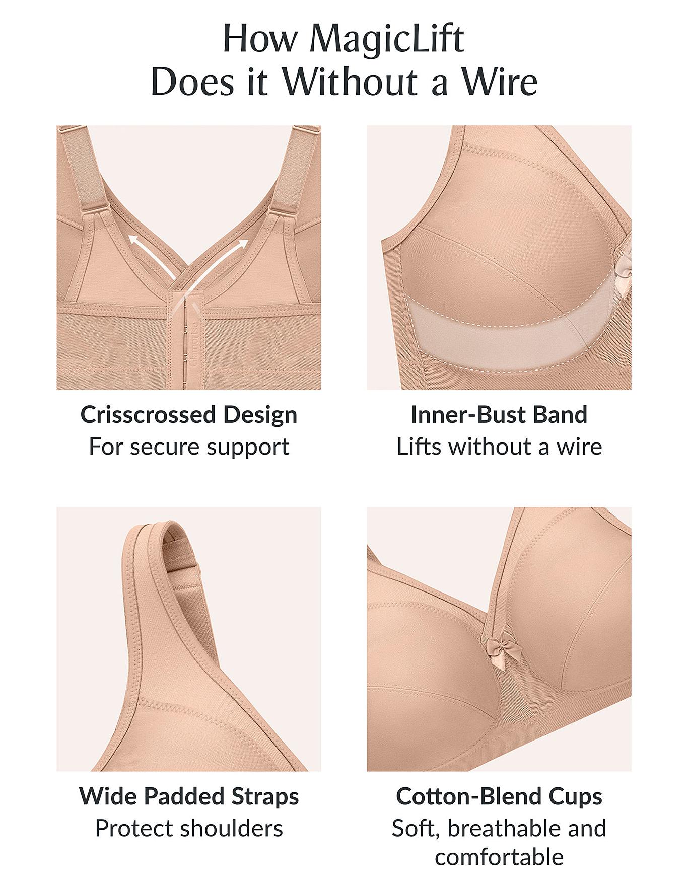  Glamorise Plus Size MagicLift Active Support Bra 1005| White