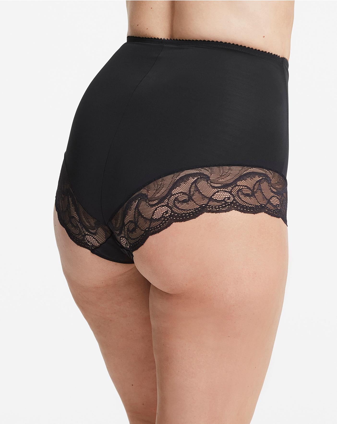  MAGISCULPT 2 Pack Firm Control High Waist Lace Briefs Black/Blush| Black/Blush