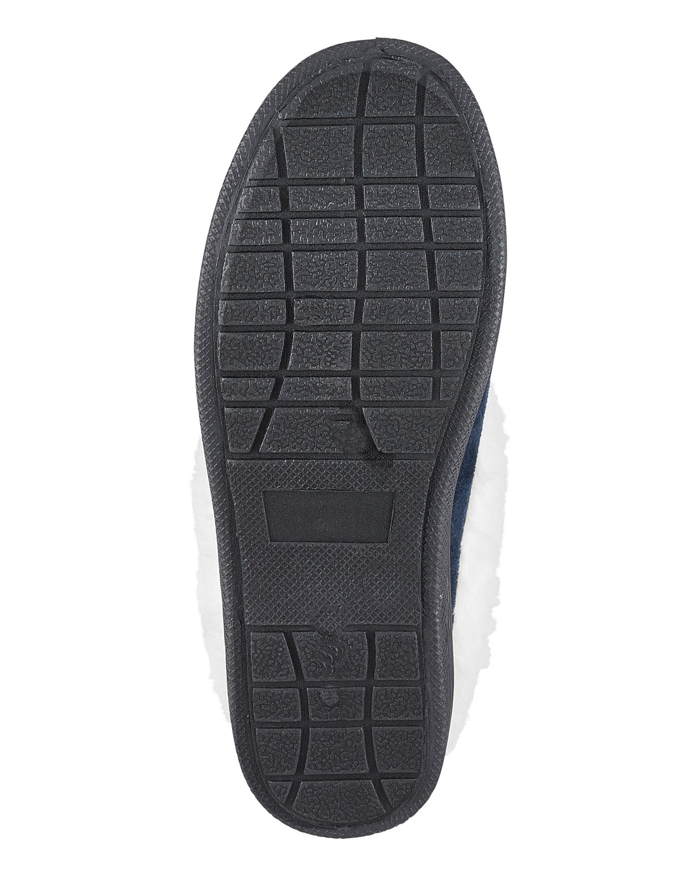  Cushion Walk Warm Lined Mule Slippers Wide E Fit