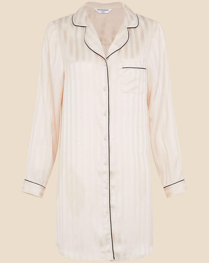 Accessorize Jacquard Satin Nightshirt| Pink