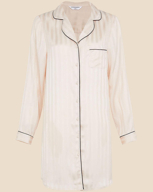 Accessorize Jacquard Satin Nightshirt| Pink
