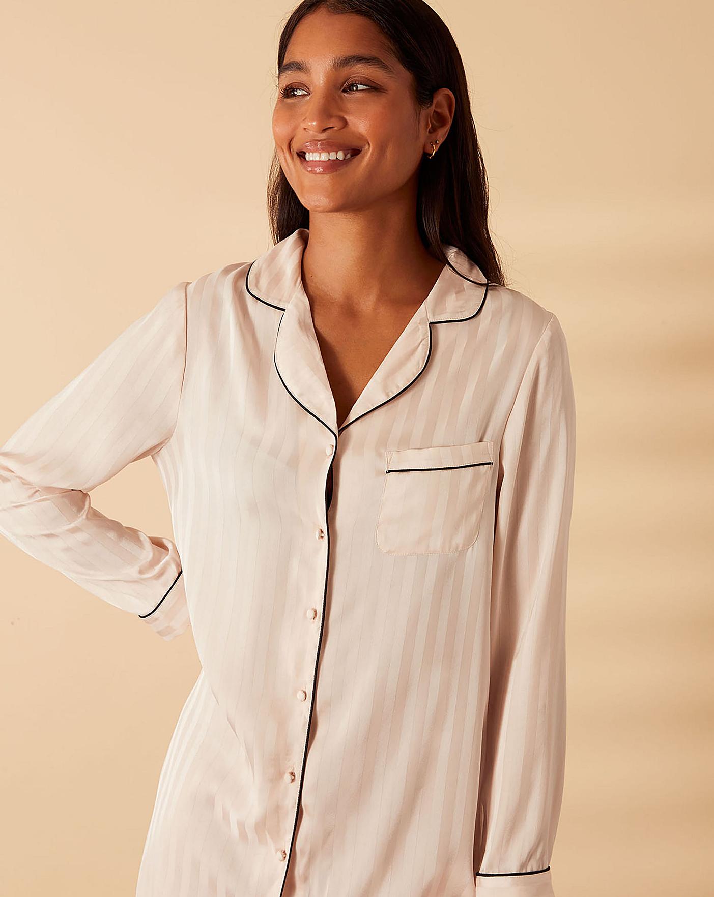  Accessorize Jacquard Satin Nightshirt| Pink