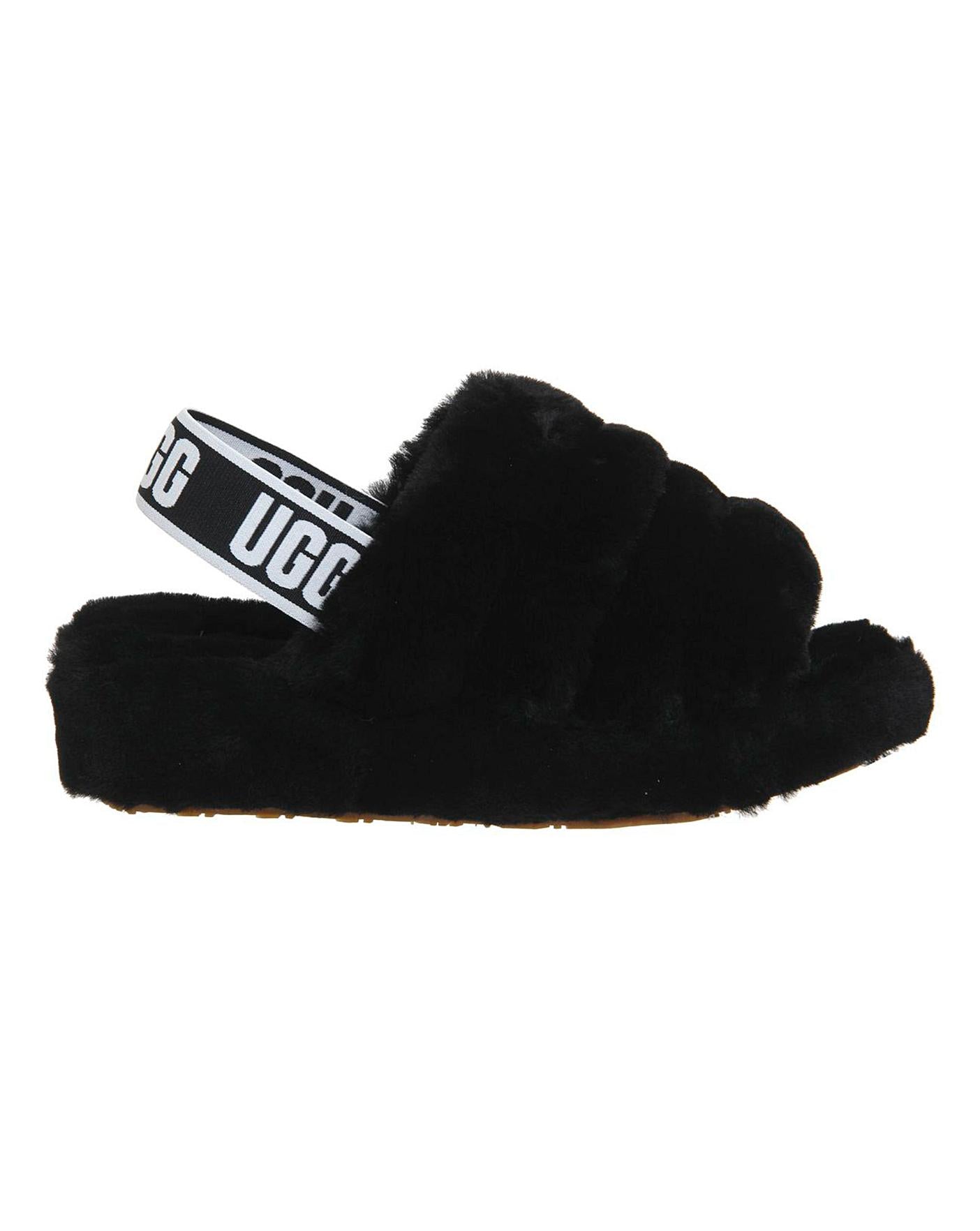  Ugg Fluff Yeah Slider Slippers Standard D Fit| Black