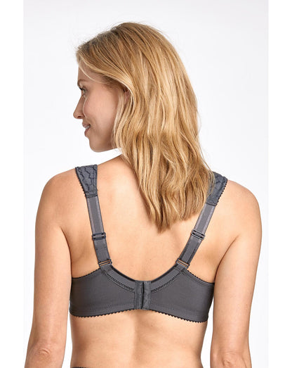 Miss Mary Of Sweden Jacquard & Lace Underwired Bra| Dark Grey