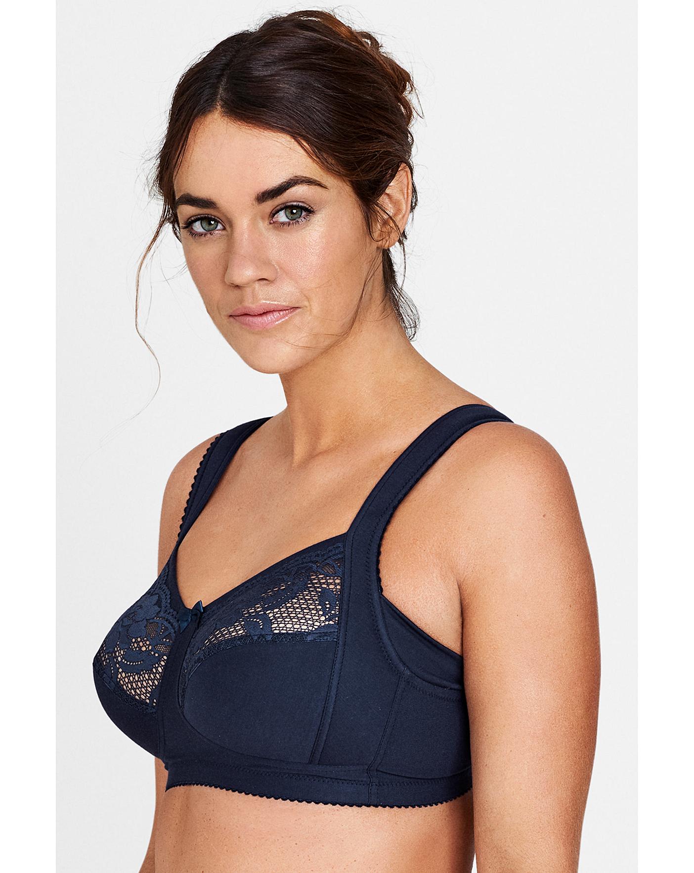  Miss Mary Of Sweden Lovely Lace Non Wired Support Bra| Dark Blue