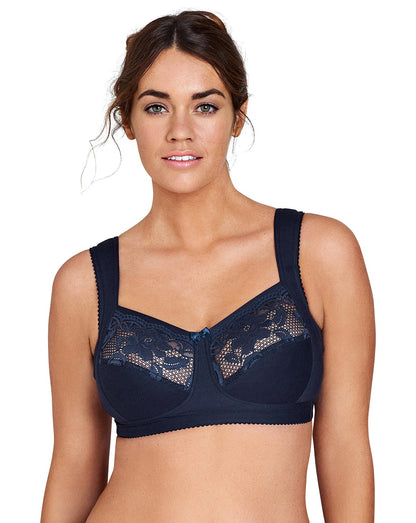  Miss Mary Of Sweden Lovely Lace Non Wired Support Bra| Dark Blue