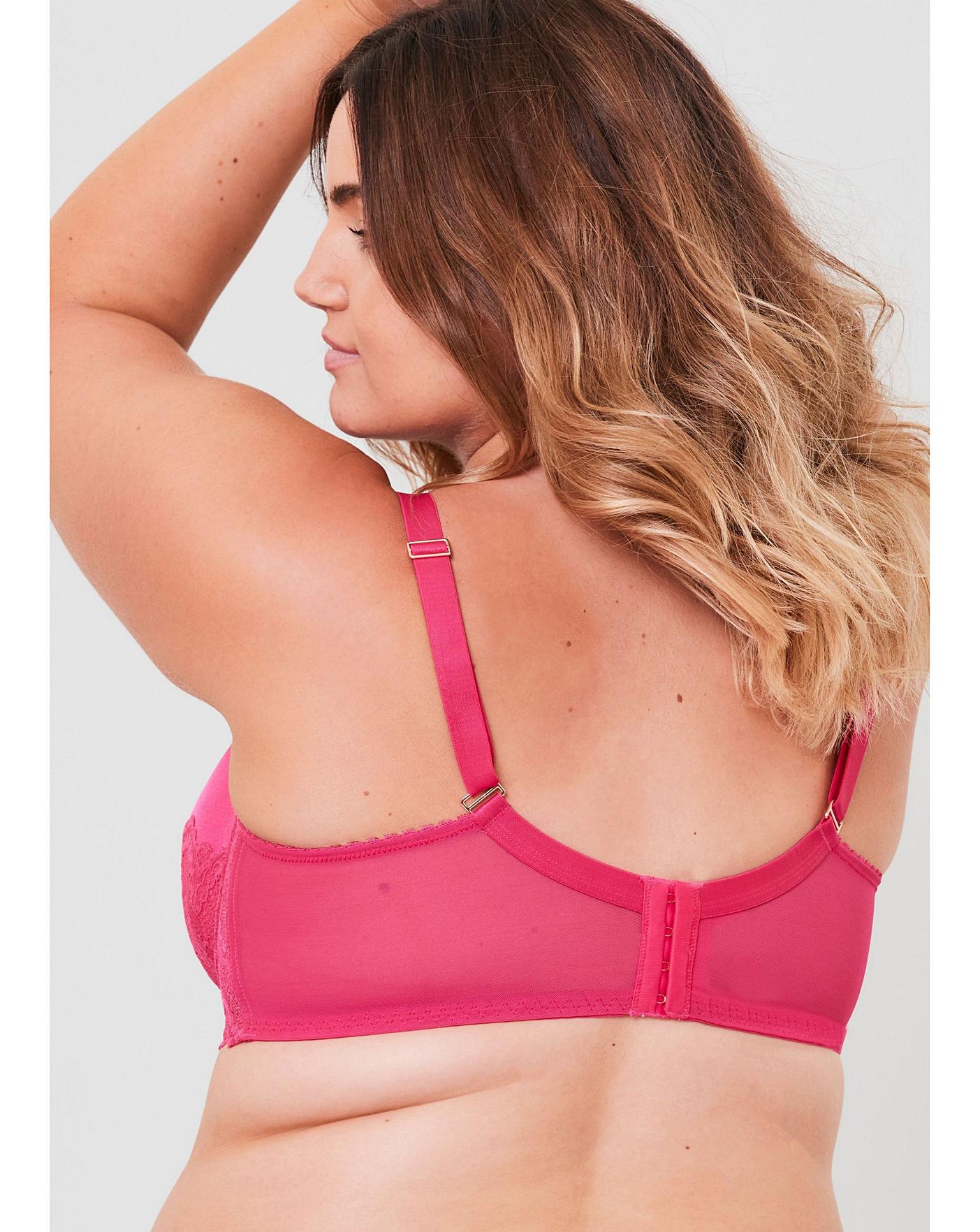  Oola Fan Lace Half Pad Bra| Bright Pink