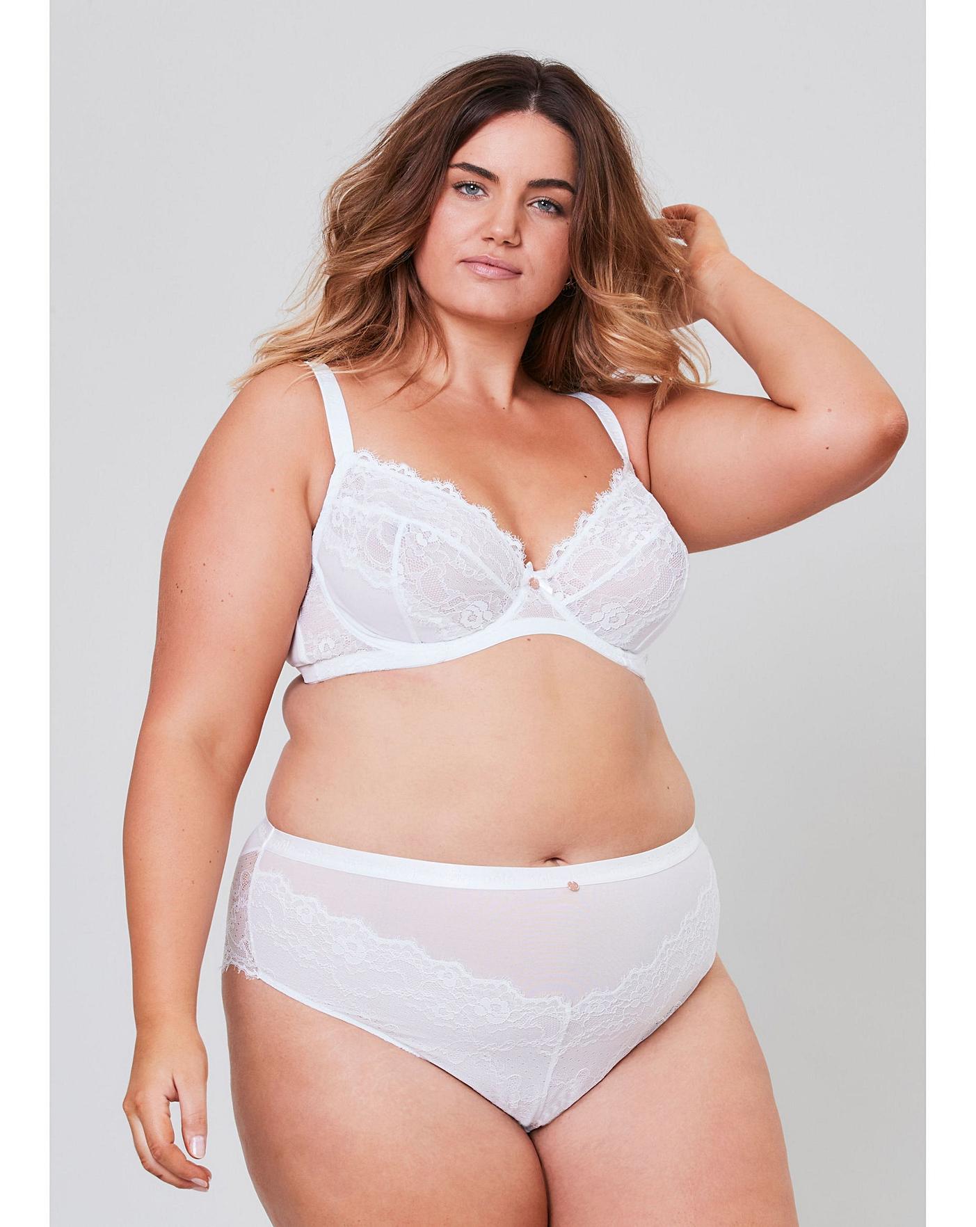  Oola Lace And Logo High Waist Knicker| White