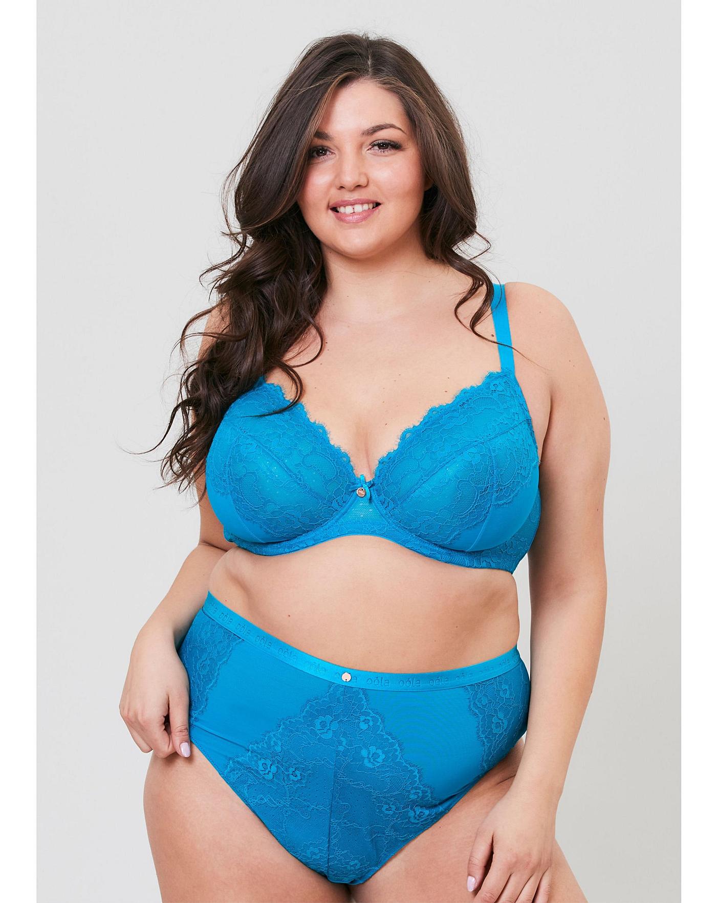  Oola Lace And Logo Underwired Bra| Teal