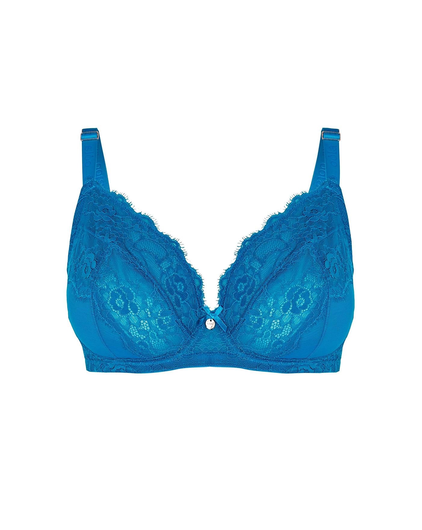  Oola Lace And Logo Underwired Bra| Teal
