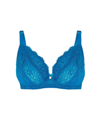  Oola Lace And Logo Underwired Bra| Teal
