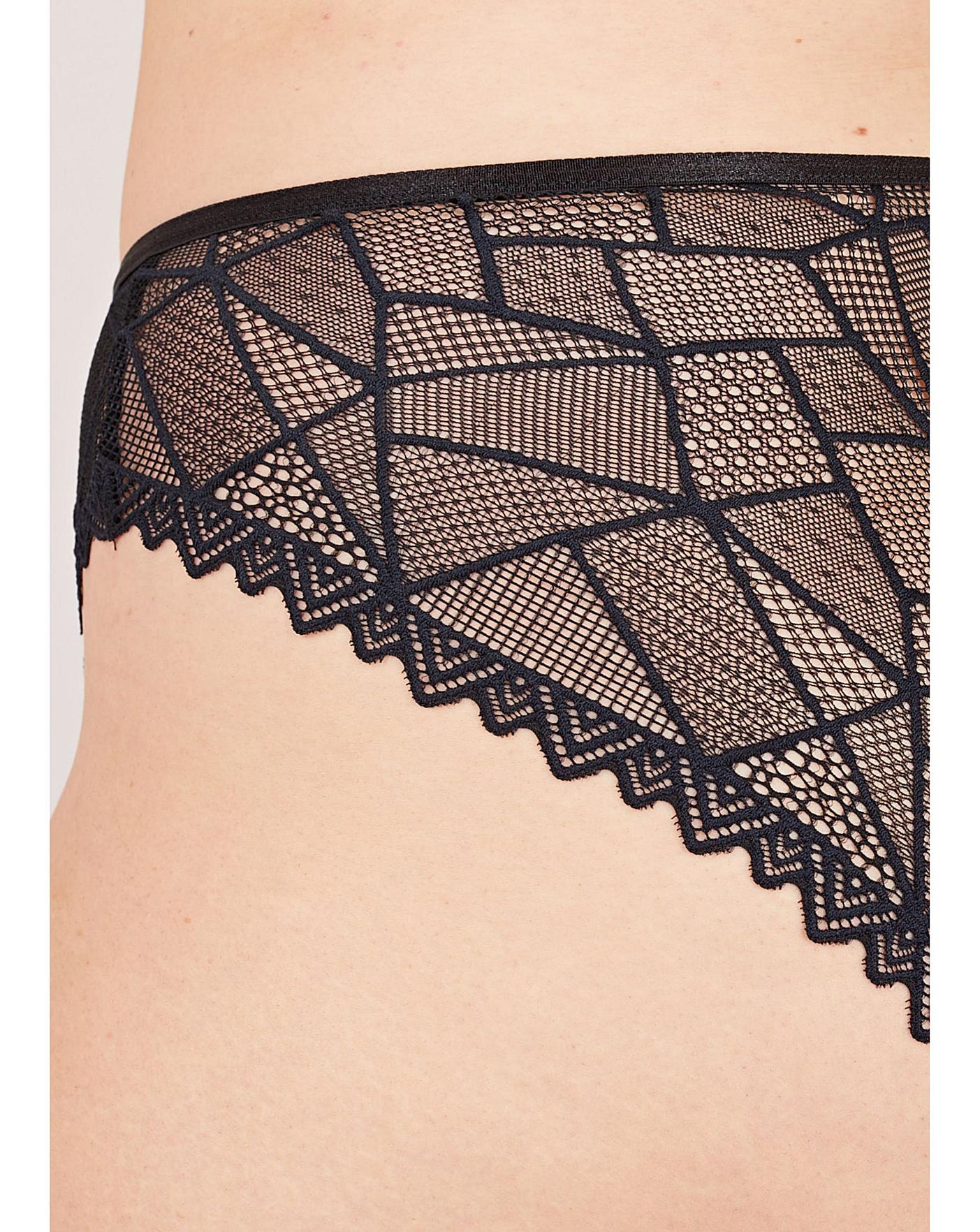  Oola Lace Cheekie Knicker| Black