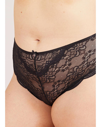  Oola Scallop Lace Bikini 2 Pair Pack| Black