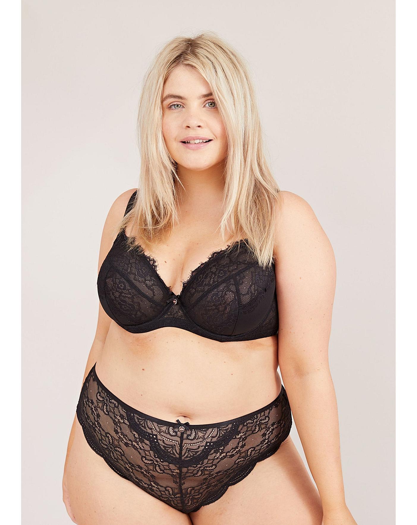  Oola Scallop Lace Bikini 2 Pair Pack| Black