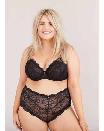  Oola Scallop Lace Short Knicker| Black