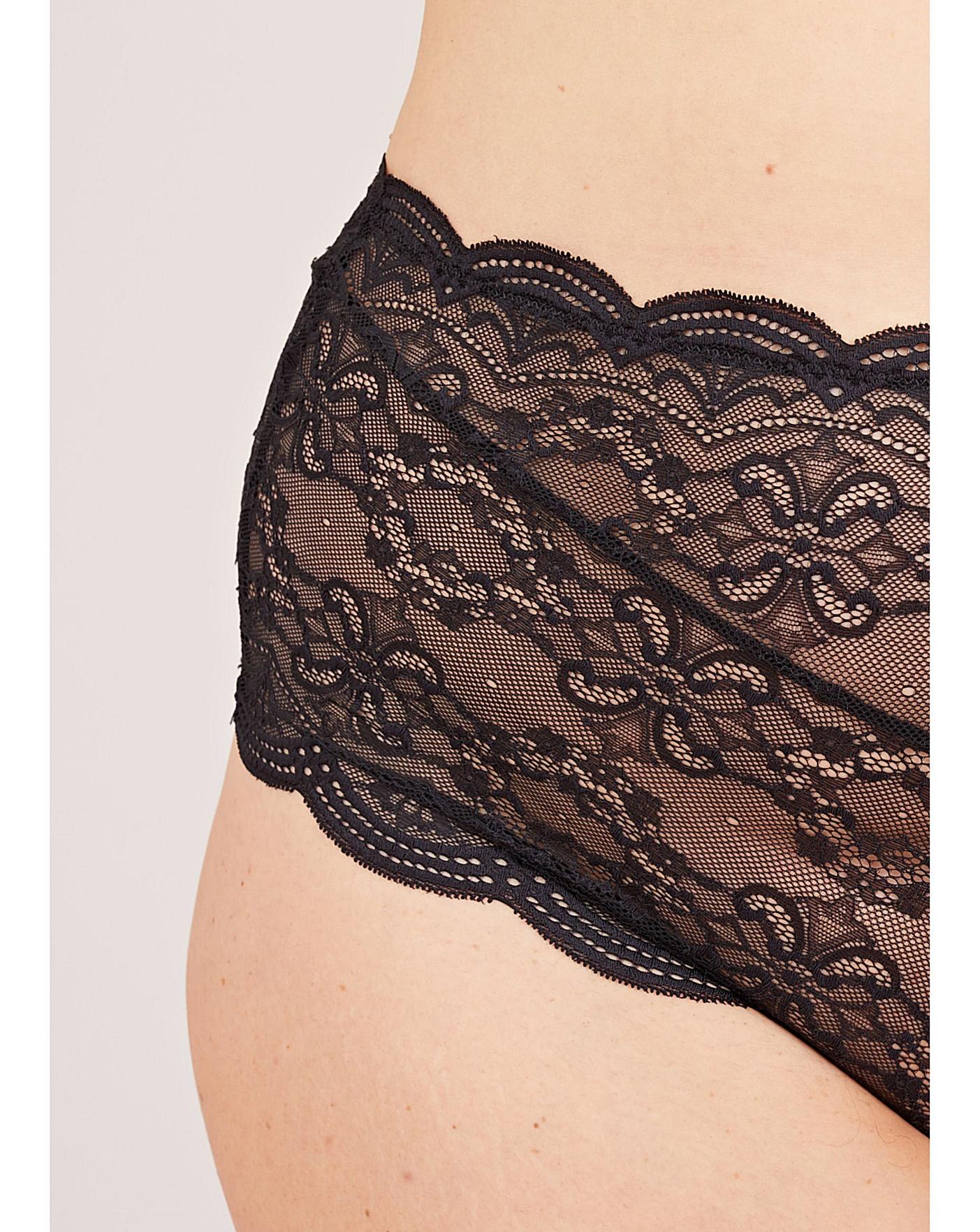  Oola Scallop Lace Short Knicker| Black