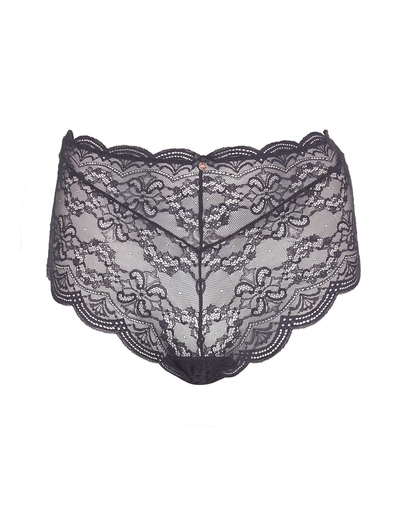  Oola Scallop Lace Short Knicker| Black