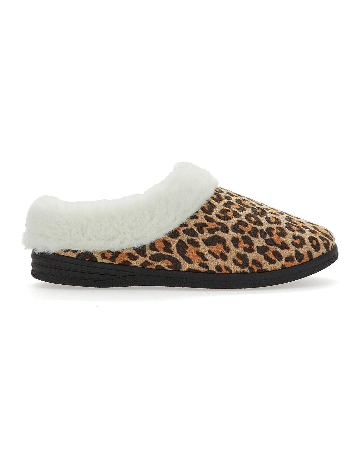  Cushion Walk Warm Lined Mule Slippers Wide E Fit