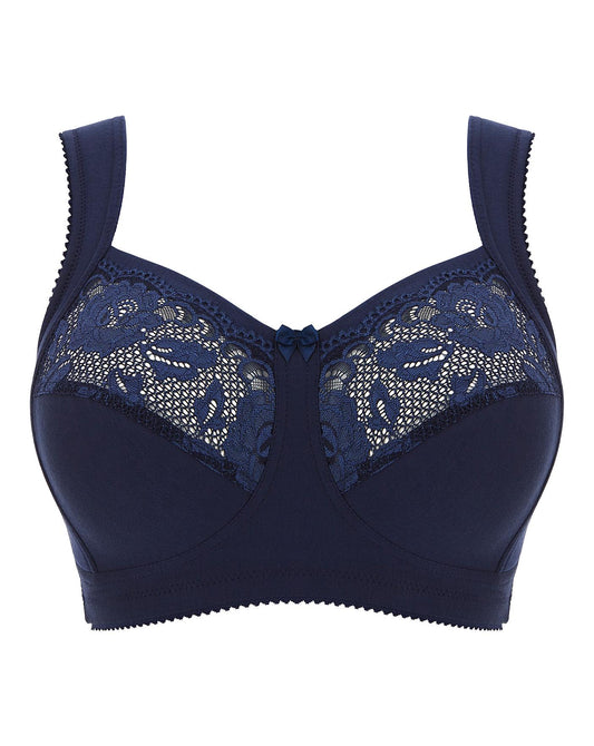  Miss Mary Lovely Lace Support Non Wired Bra| Dark Blue