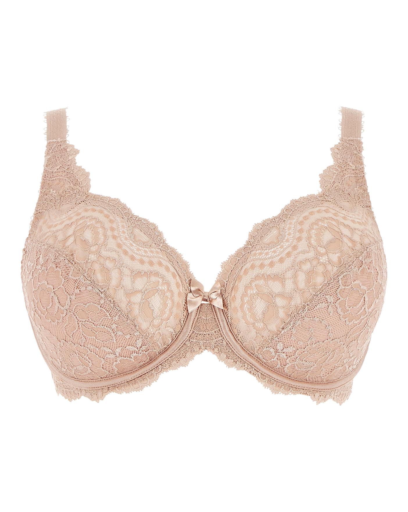  Playtex Flower Lace Full Cup Wired Bra| Nude