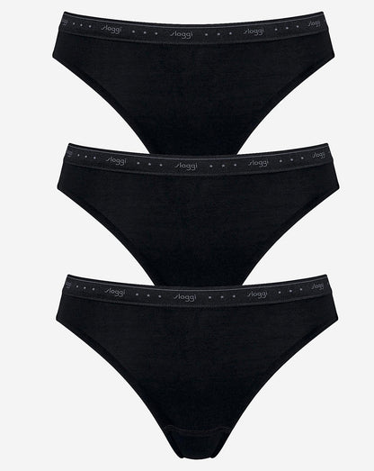  Sloggi 3Pack 24/7 Cotton Tai Briefs| Black