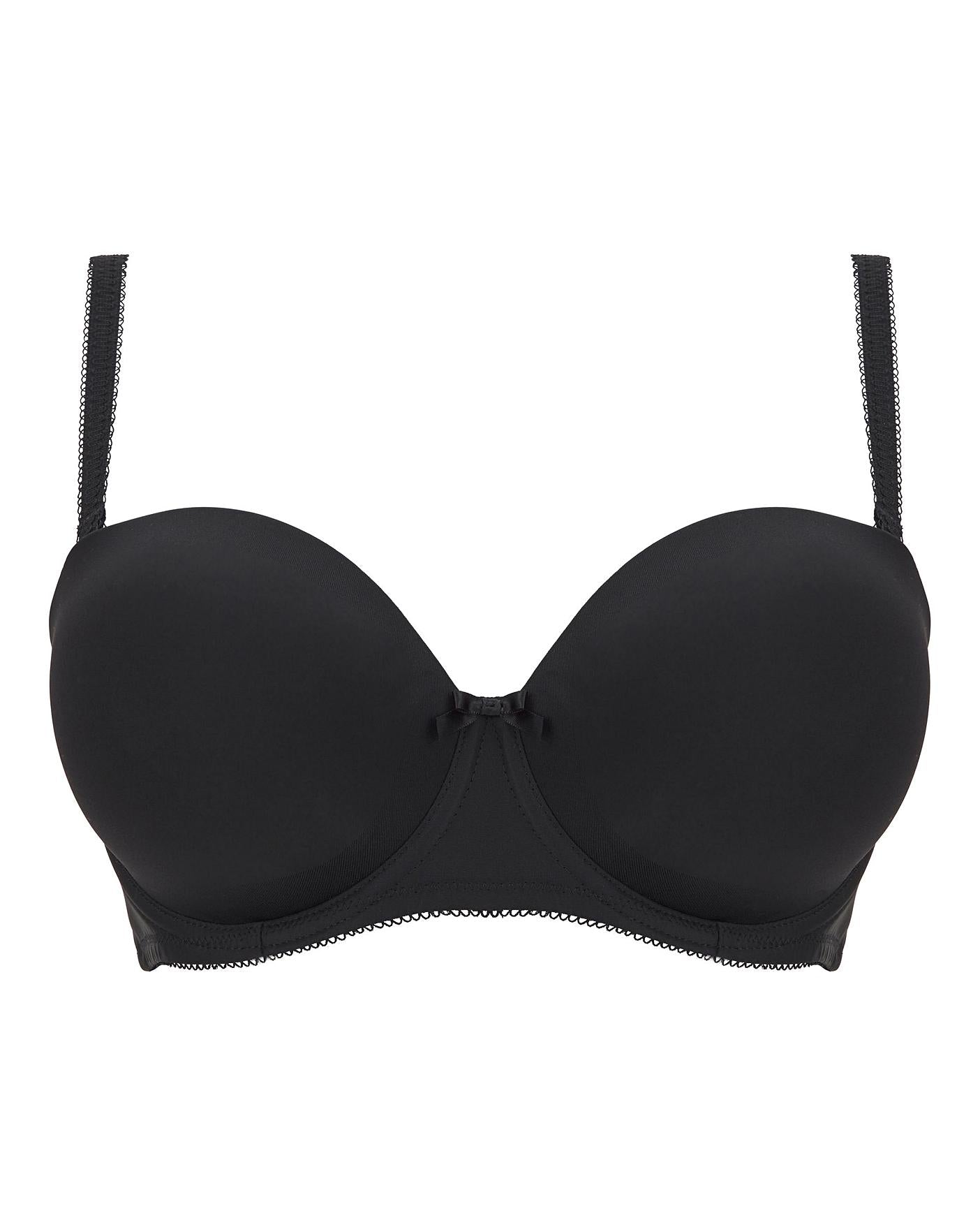  Freya Deco Moulded Strapless Bra| Black