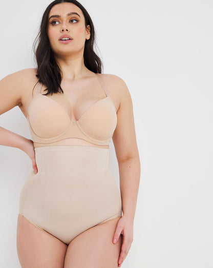  Naomi&Nicole Fuller Figure Firm Control Tummy Shaping Hi Waist Briefs| Nude