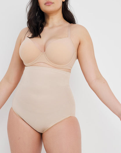  Naomi&Nicole Fuller Figure Firm Control Tummy Shaping Hi Waist Briefs| Nude