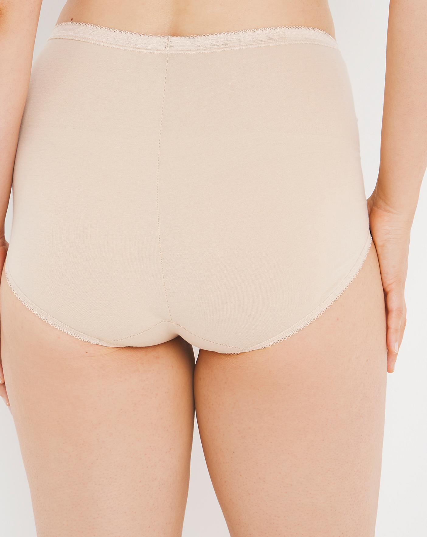  Sloggi 6 Pack Basic Maxi Briefs, Wht/Blk/Skn| White/Black/Skin