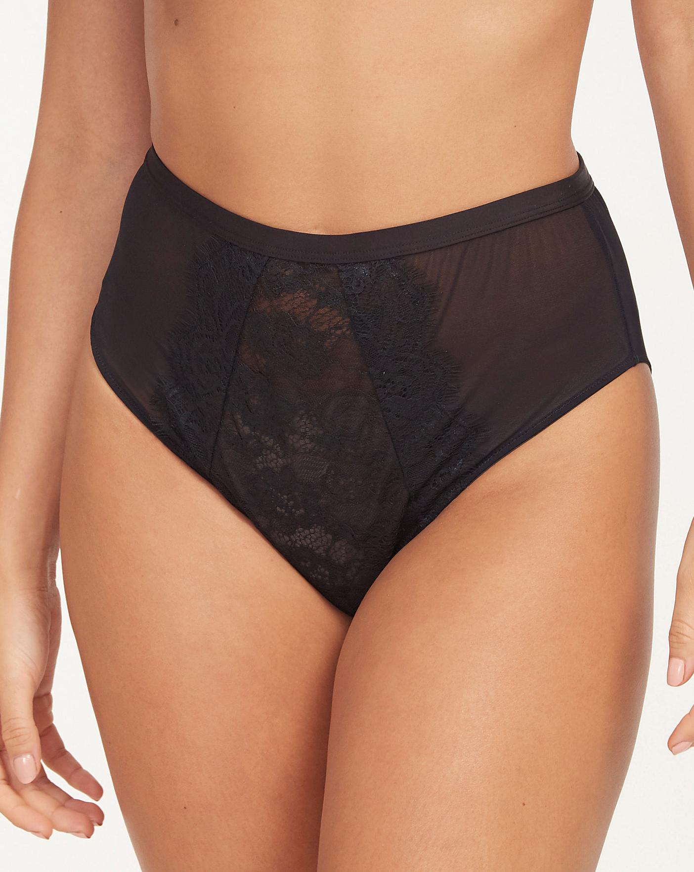  Figleaves Pulse Lace High Waist Brief| Black